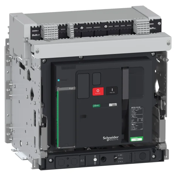 Interrupteur MasterPacT MTZ1 1600A HA 3P 75KA motorisé 24VCC Débrochable Chassis verrou RAC AR V/V Interrupteur MasterPacT MTZ1 1600A HA 3P 75KA motorisé 24VCC Débrochable Chassis verrou RAC AR V/V