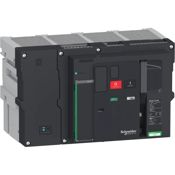 Interrupteur MasterPacT MTZ1 1600A HA 4P 75KA motorisé 24VCC Débrochable sans chassis