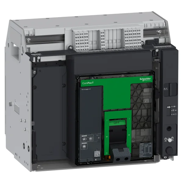 Disjoncteur ComPacT NS800H 4P 70KA 800A MicroLogic 2.0 MX230V Débrochable avec châssis verrou MAN RAC AV/AV